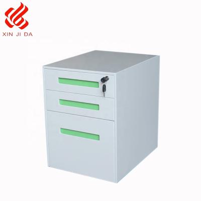 China Mobile Steel 3 Drawers Filing Cabinet Mobile Pedestal Cabinet for sale