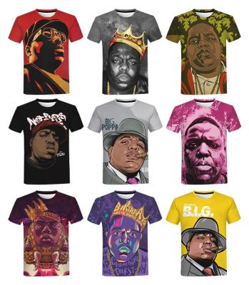 China Notorious B.I.G QUICK DRY hot hops. 3D Printed Shirt For Mens Fashion Biggie Smalls 3D Printing Shirt From Mens Short Sleeve Top for sale