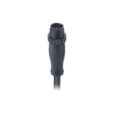 China M12 Sensor Non-shielded Male Waterproof Connector 5pin Straight Connector Molded Cable , Plastic Screw for sale