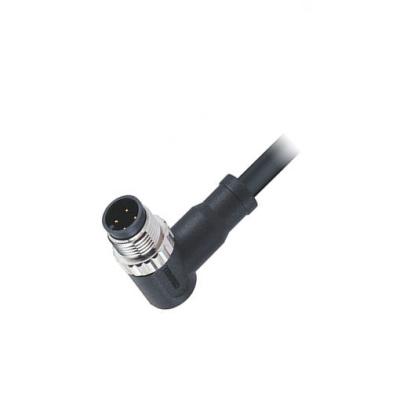 China UV Resistant Waterproof Sensors Connector IP67 4pin Male Shielded 90 Degree M12 Connector Molded PUR Cable for sale