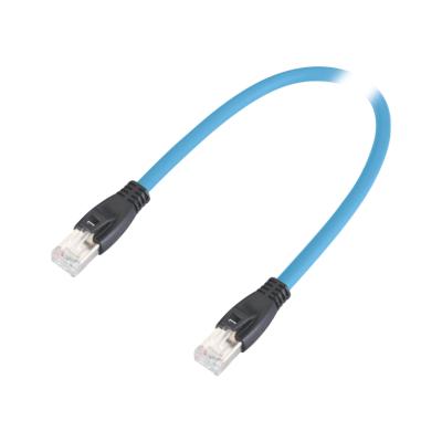 China Industrial Automation & Process Control 20M Dual Ended Ethernet IP67 RJ45 Shielded CAT 6A Plugs In Cable With PUR Jacket for sale