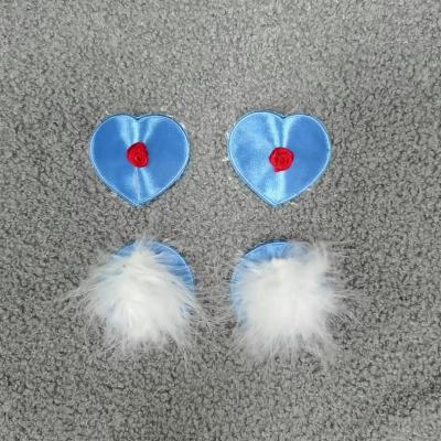 China 2022 Sexy Dance/Dress Dress Up Costume Prom Party Queen Reusable Washable Nipple Cover With Feather for sale