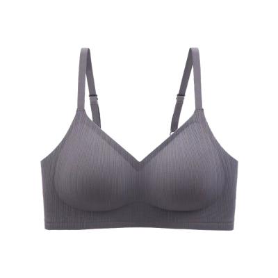 China Women's QUICK DRY Simple Clean Wireless Silk Soft Seamless Bra Solid Color Design T-shirt Push Up Invisible Bra for sale