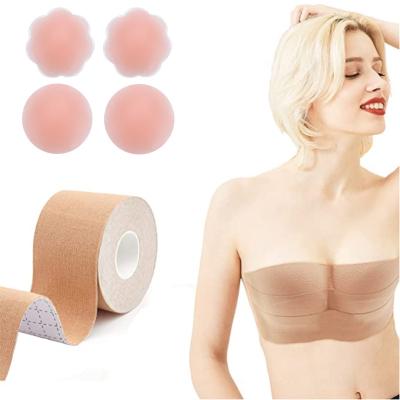 China Waterproof/Elastic/Sticky Tape Boob Bra Lift Sticker Breast Lift Tape Lift Up Cotton Elastic Breathable Pies for sale