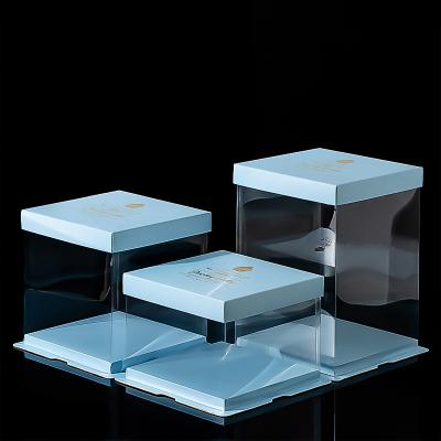 China Wholesale Clear Recycled Materials Lid Rectangle Cake Box Cake Box Wedding For Guest With Window Handle Cupcake Box Cake for sale