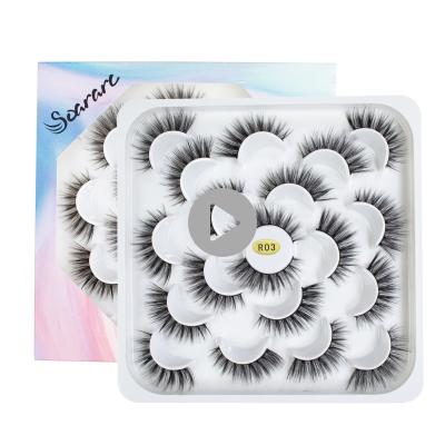 China 10pairs Super Flexible Wholesale Fake Mink Eyelash Vendor Private Label Eye Lashes for sale