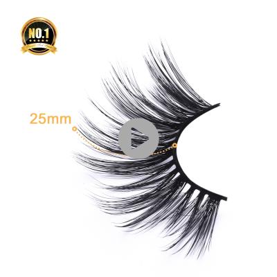 China Qingdao Custom Package 3D Mink Eyelashes Super Flexible Wholesale Seller Private Label False Eyelashes 25mm Mink Eyelashes for sale