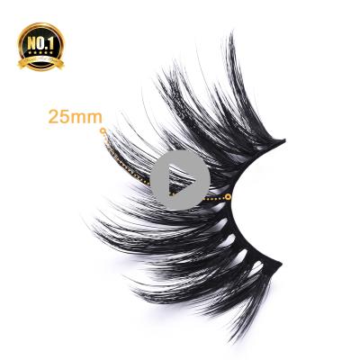 China New Design Super Flexible Hot Selling Dramatic Dramatic Very Long Thick 25mm Mink Lashes False Mink Eyelashes Extension for sale