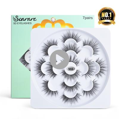 China 7 Pairs Super Flexible Natural False Eyelashes/Long Pack Handmade Makeup Eye Lash False Eyelashes for sale