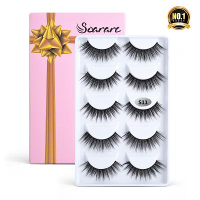 China Super Flexible Natural False Eyelashes Makeup Handmade Vendor Customized Boxes Magnetic 3d Mink Eyelashes Extension for sale