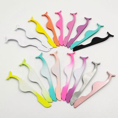 China Stainless Steel Wicks Tweezers Lashes Applicator Tweezers Private Label Eyelash Tweezers for sale