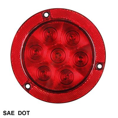 China Stop Tail Light 4 Inch Round LED Stop/Tail/Turn Light, Flange Mount Plain Clamp Mount STT Light With Reflex Reflector For Truck for sale