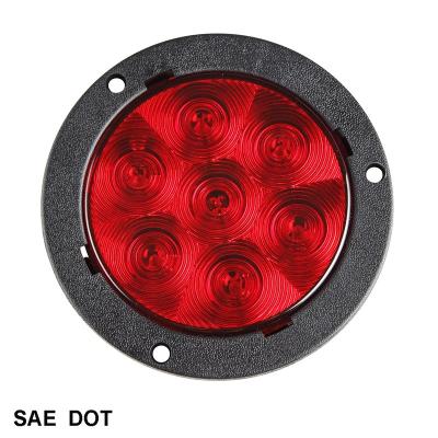 China 4 Inch Round LED Light Stop/Tail/Turn, Flange Mount w/Plain Ring Automotive Led Lights 4 Inch. of diameter for sale