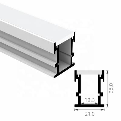 China Decorations Surface Aluminum Underground LED Floor Profile W21mm H26mm LED Profile for sale