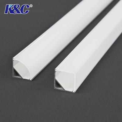 China Aluminum Alloy 45 90 Degree Angle Light 16*16mm Wide Exterior Mounted Aluminum Led Strip Channel Corner Profile for sale