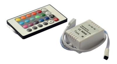 China IR 24 Keys 5 Volt LED RGB Remote Controller Common Cathode For Flexible Light Strip for sale