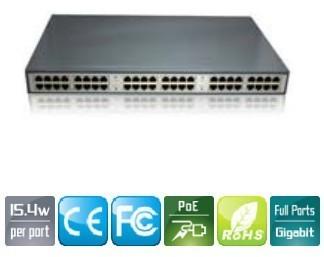 China 100M / 1000M 24-port IEEE82.3 AF PoE Switch 15.4W FOR IP Camera for sale