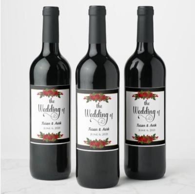 China High Quality Waterproof Self Adhesive Vinyl Oilresistant Wine Bottles Labels Sticker Custom for sale