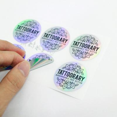 China Custom Printing Waterproof Logo Inkjet Sticker Holographic Label Waterproof Reflection Rainbow for sale