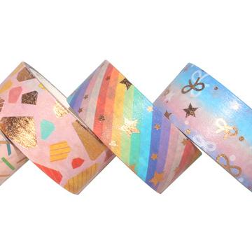 China Japanese cute scrapbook washi tape gold foil decoration roll washi MASKING paper tape for sale