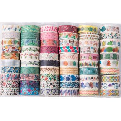 China Custom high quality printed decorative masking floral tape waterproof self-adhesive color washi tape for sale