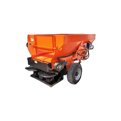 China High Efficiency 30-60hp Tractor Trailed BEIYUAN Dry Livestock Fertilizer Manure Poultry Compost Organic Fertilizer Granular Spreader Twin Disc for sale