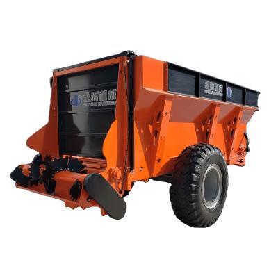 China High efficiency PTO manure spreader with horizontal helix spiral beaters for spreading fresh manure chicken and turkey manure for sale