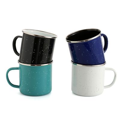 China Sublimation Viable Blank Custom Blank Transfer Personalized Gift-Printing Enamel Steel Metal Camping Coffee Mug for sale