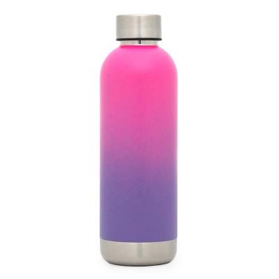 China Gradient Printing Gym Double Wall Stainless Steel Vacuum Insulated Flask Custom Water Bottles Stored With Stainless Steel Lid for sale