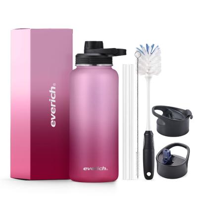 China 2022 New Stocked Wide Mouth Reusable Thermo Stainless Steel Water Bottle Gift Set for sale