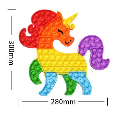 China Safety Rainbow Busty Person Toy with Noises Sound Unicorn Push Bubble Poppers Games Toy Educational School Crafts Gift for Kids and Adults for sale