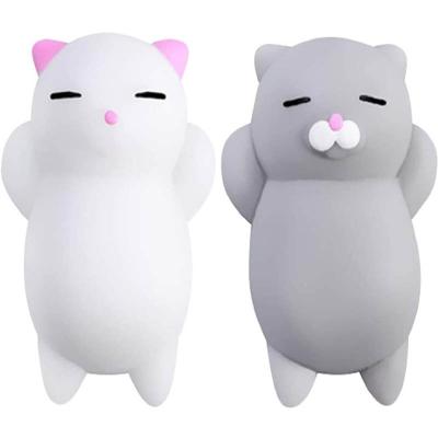 China Safety Mini Super Cute Animal Squishy Toys Soft Silicone Squishies Nutty Cats Gray and White Color Squeeze Squeeze Toys for sale