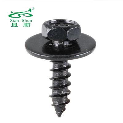 China Auto Vehicle Xianshun Clip Metal Screw Phillips Hexagon Joint Stainless Steel Black Coating Interior & Exterior For Auto Vehicle & Household for sale