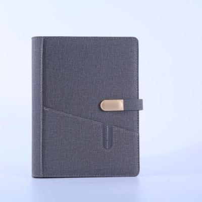 China Custom Leather Hard Cover Notebook Diary Notebook With Wireless Powerbank Charging for sale