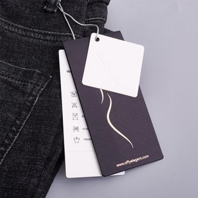 China Viable Printed Logo Clothing Paper Hang Tags Tag Set Hang Tag For Dress Hair Hang Card Clothing Hang Tags for sale