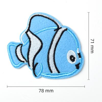 China Professional Production High Quality Custom Fish Embroidery Patch Viable For Apparel for sale