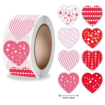 China Decorative Custom Self Adhesive Round Gold Wedding Shopping Logo Sticker Heart Shaped Bun Sticker for sale