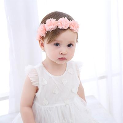 China Fashion/Casual/Comfort/Trend Manufacturers Wholesale New Children's Five-color Elastic Chiffon Hair Band Baby Hair Elegant Fine Photo Props for sale