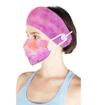 China Eco-Friendly/Comfortable/Fashion Tie Dye Cotton Button Soft Breathable Dust Proof Sports Elastic Face Mask for sale