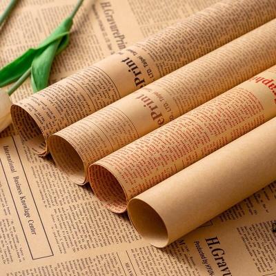 China ANTISTATIC antique old newspaper wrapping paper for flower and wine for sale