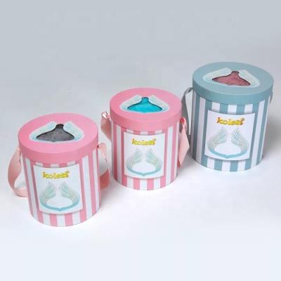 China Recycled materials around rigid gift boxes with handle for candle and crafts packaging for sale