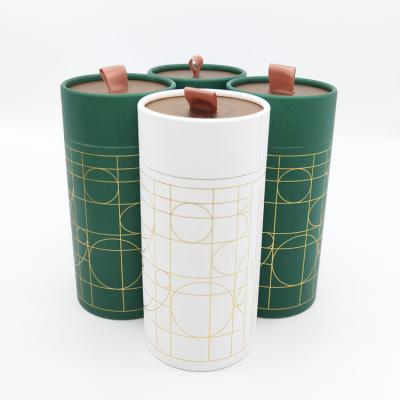 China Recycled Materials Recycled Kraft Paper Tube Boxes For Candle Packaging for sale