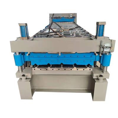 China Construction worksÂ   Sheets Roofing Machine Tile Making Machine Corrugated And Trapezoid Roofing Tile Roll Forming Machine Steel Double Layers Metal for sale