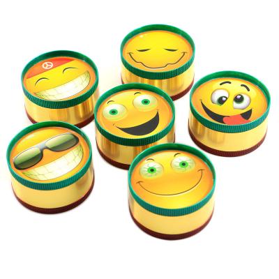 China VAMAV Portable 50mm 3 Layers Smiley Face Metal Tobacco Grinder Herb Grinder Wholesale for sale