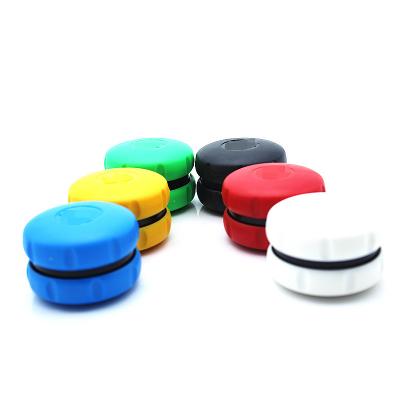 China Handheld Custom Portable Macaron Design Herb Grinder Plastic 63MM 2 Layers for sale