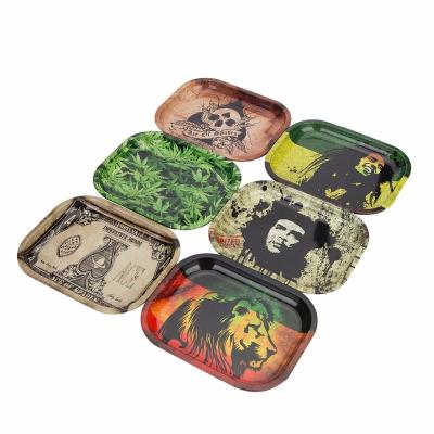 China Eco-friendly Custom Rolling Tray Hand Rolling Tobacco Metal Smoking Accessories Rolling Tools Tobacco Storage Tray for sale