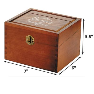 China Durable Wholesale Varnished Custom Wood Recipe Box Wooden Recipe Box for sale