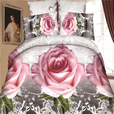 China New Simple Design 3D Printing Colorful Flower Bedspread Duvet Cover Set for sale