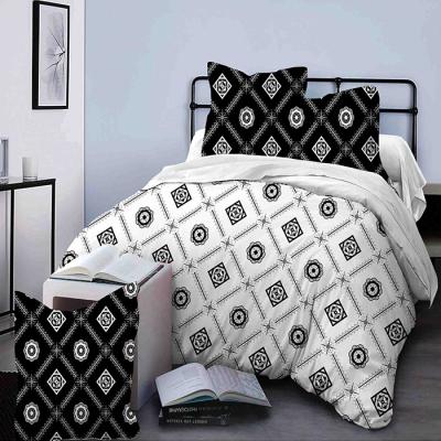 China Black and White Home Polyester Microfiber Duvet Cover Bedding Set for sale