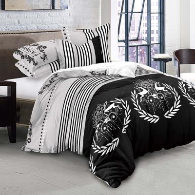 China Flower Home Custom Design Black And White Duvet Cover Bedding Set for sale